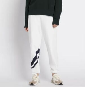Tory Burch White Joggers with Navy Accents